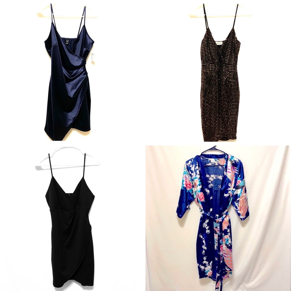✨👗3 Short Dresses & 1 Robe Bundle ✨
